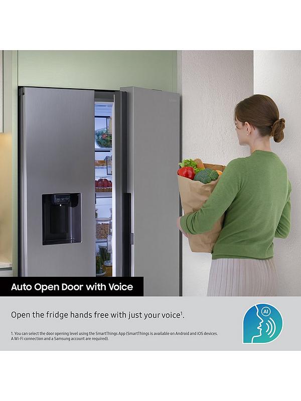 Samsung Series 8 On-device Bixby RS80F66KBTEU Wifi Connected Plumbed Total No Frost American Fridge Freezer - Silver - B Rated - Image 4